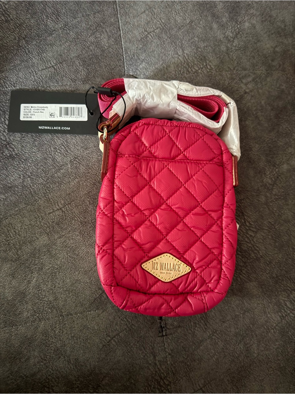 MZ Wallace Quilted Crossbody in Cherry Red. XXS . Brand new. - Picture 3 of 5
